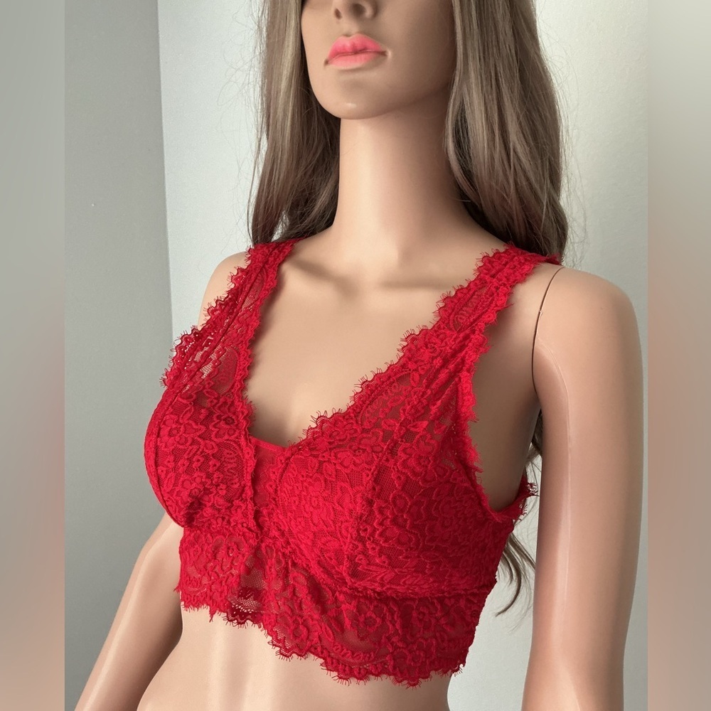 Aerie Lace Bralette Duo - Green and Red - Picture 3 of 16